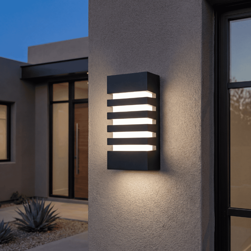 Fiorentino Lighting Sbarra Black Exterior Wall Light. - lifestyle