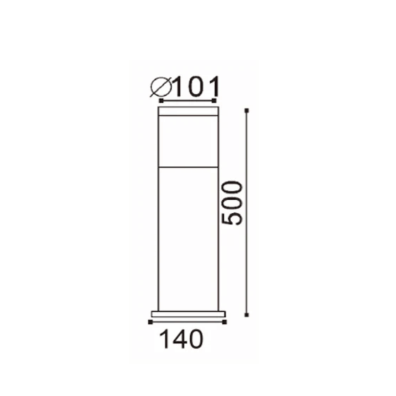 Elanora 304SS 500mm Bollard Light CLA1615S IP44 - dimensions
