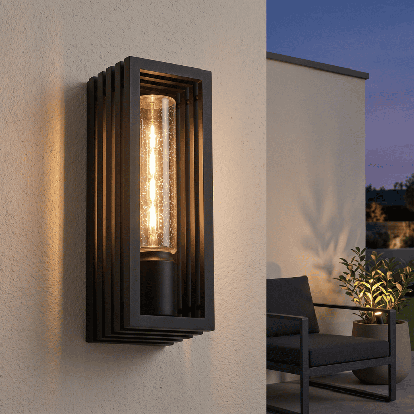 Portico Matte Black Small Wall Light 1000857- lifestyle