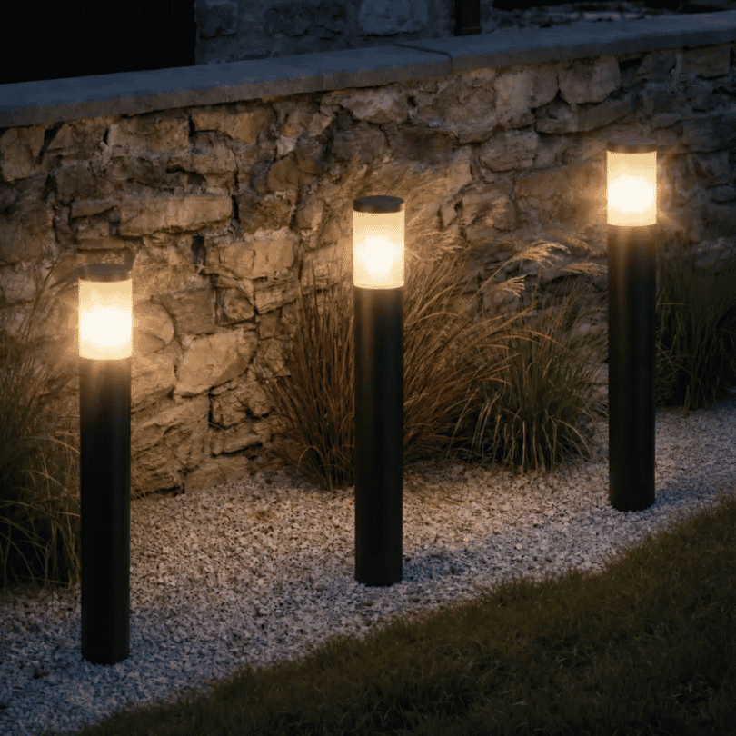 Kenra Bollard Black E27, IP65, Polycarbonate lifestyle