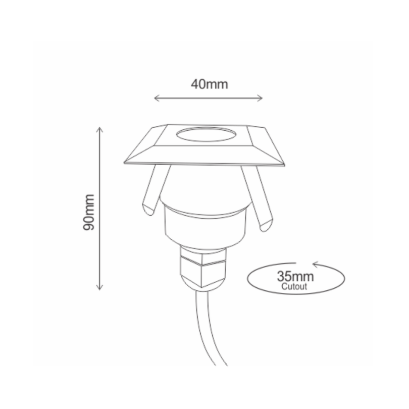 Cape Deck Light - Warm White or Cool White  - dimensions