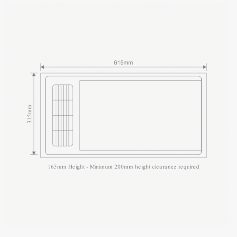 Tropix 4in1 Bathroom Heater - 2 Colours - dimensions