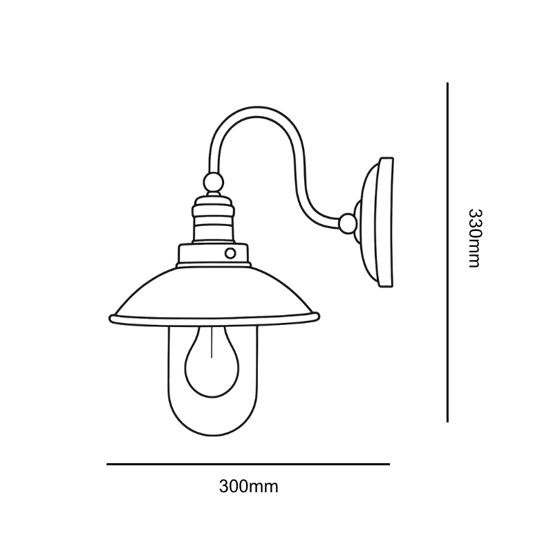 Port Exterior Bronze 1000400 - dimensions