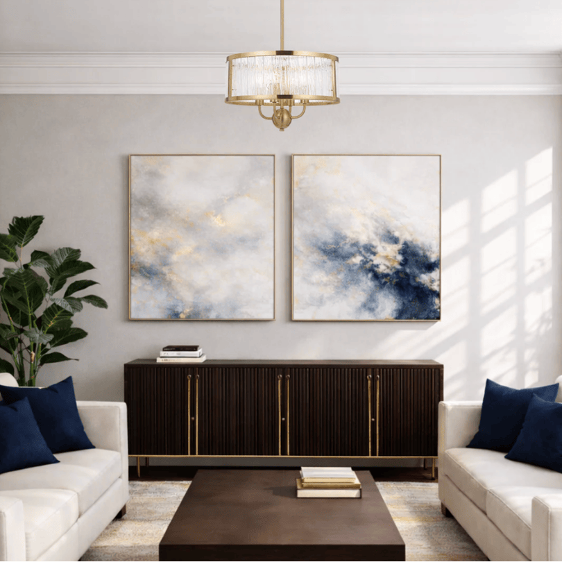 Norel 4LT Pendant  Antique Gold - 400mm - lifestyle
