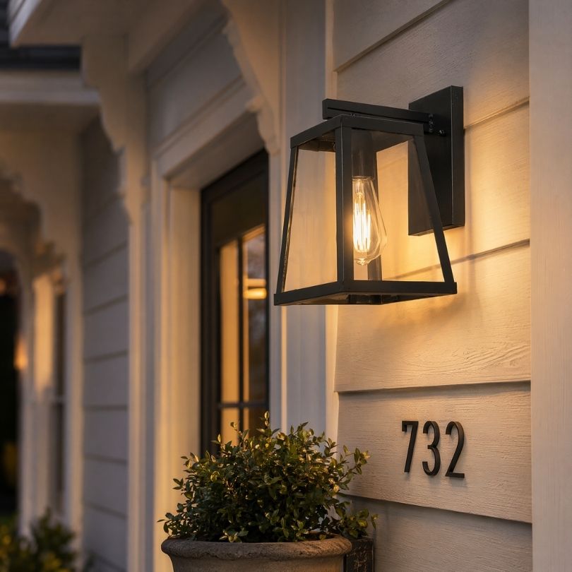 Bahamas-Down Black Exterior Wall Light IP54 lifestyle