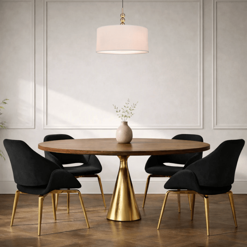 Poetix 500mm Pendant  Aged Gold / Ivory Shade lifestyle