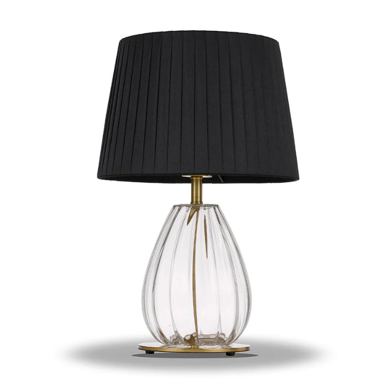 Telbix Veana Table Lamp - Clear with Black shade