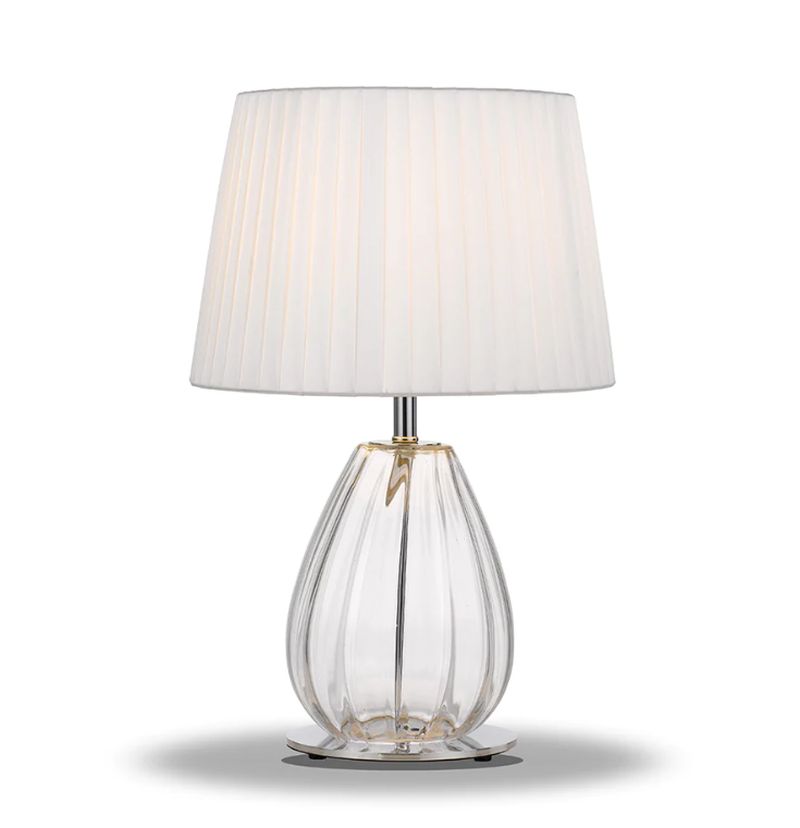 Telbix Veana Table Lamp - Clear with White shade