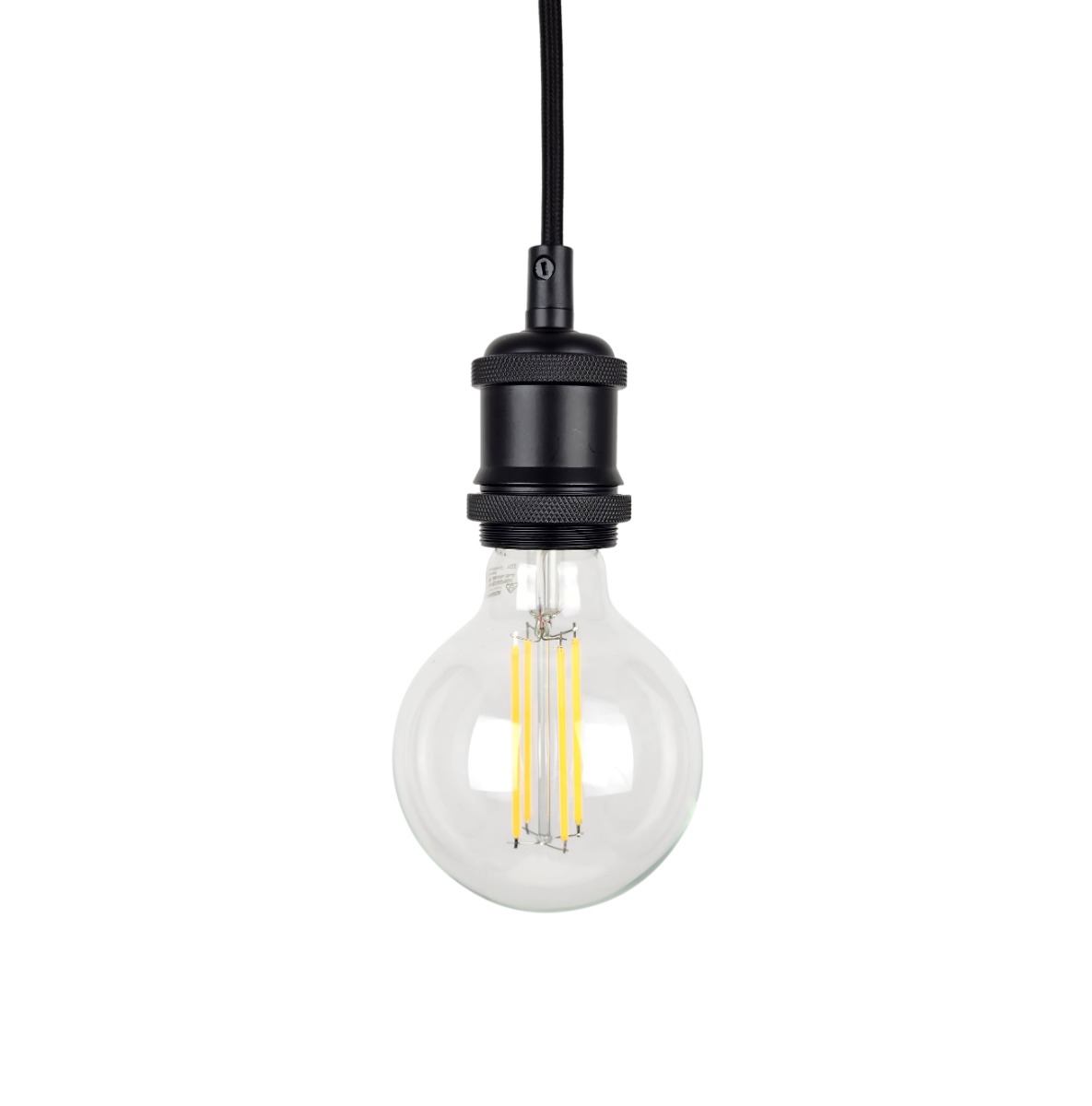 Ailia Imports Matte Black Vintage Cord Set with Globe