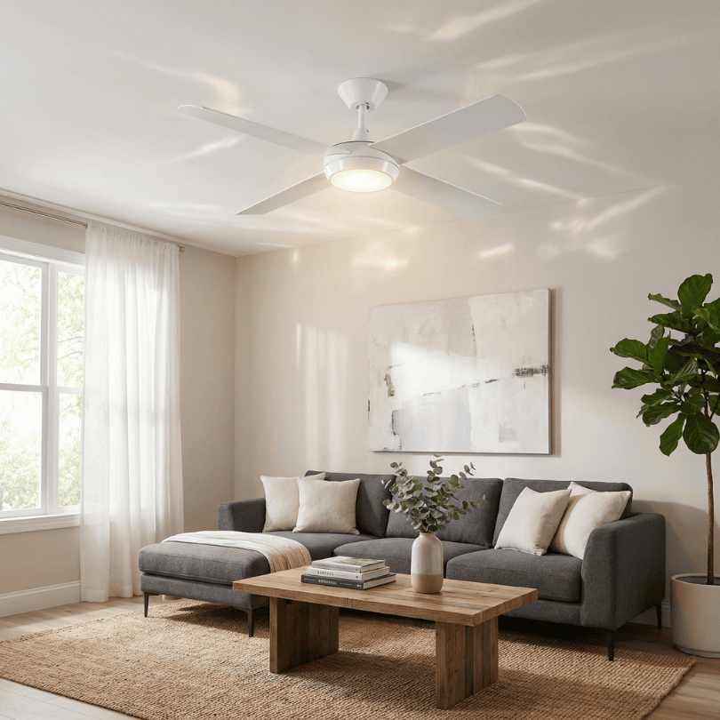 Concept DC Ceiling Fan White 52" with LED Light CL355 - lifestyle
