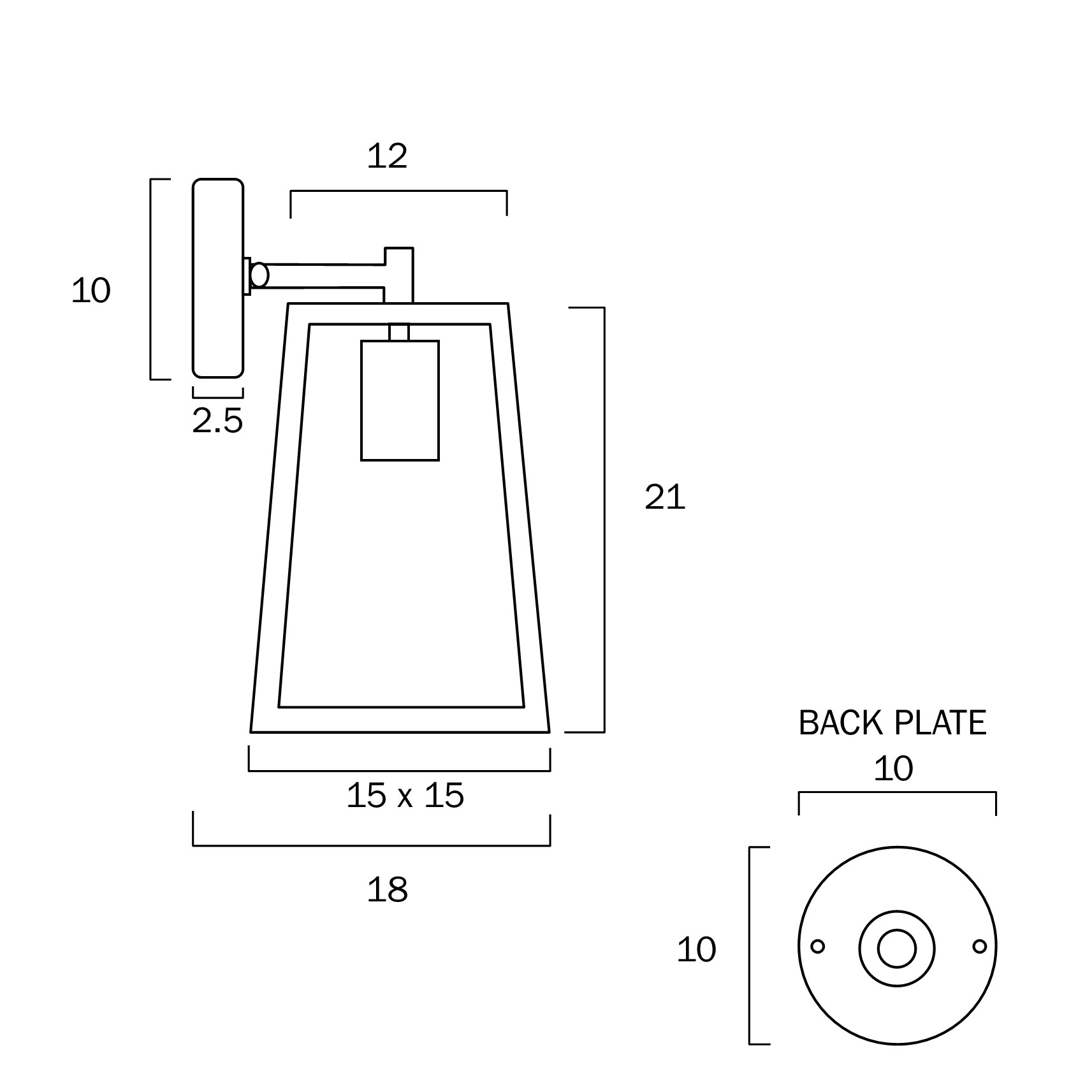 Telbix Lighting Cantena Exterior Wall Light Dimensions