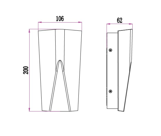 Wig wall light size